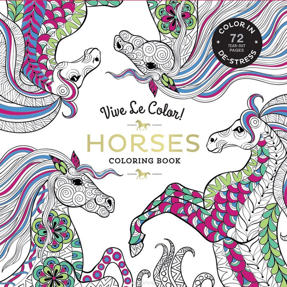 Vive Le Color! Horses (Adult Coloring Book)